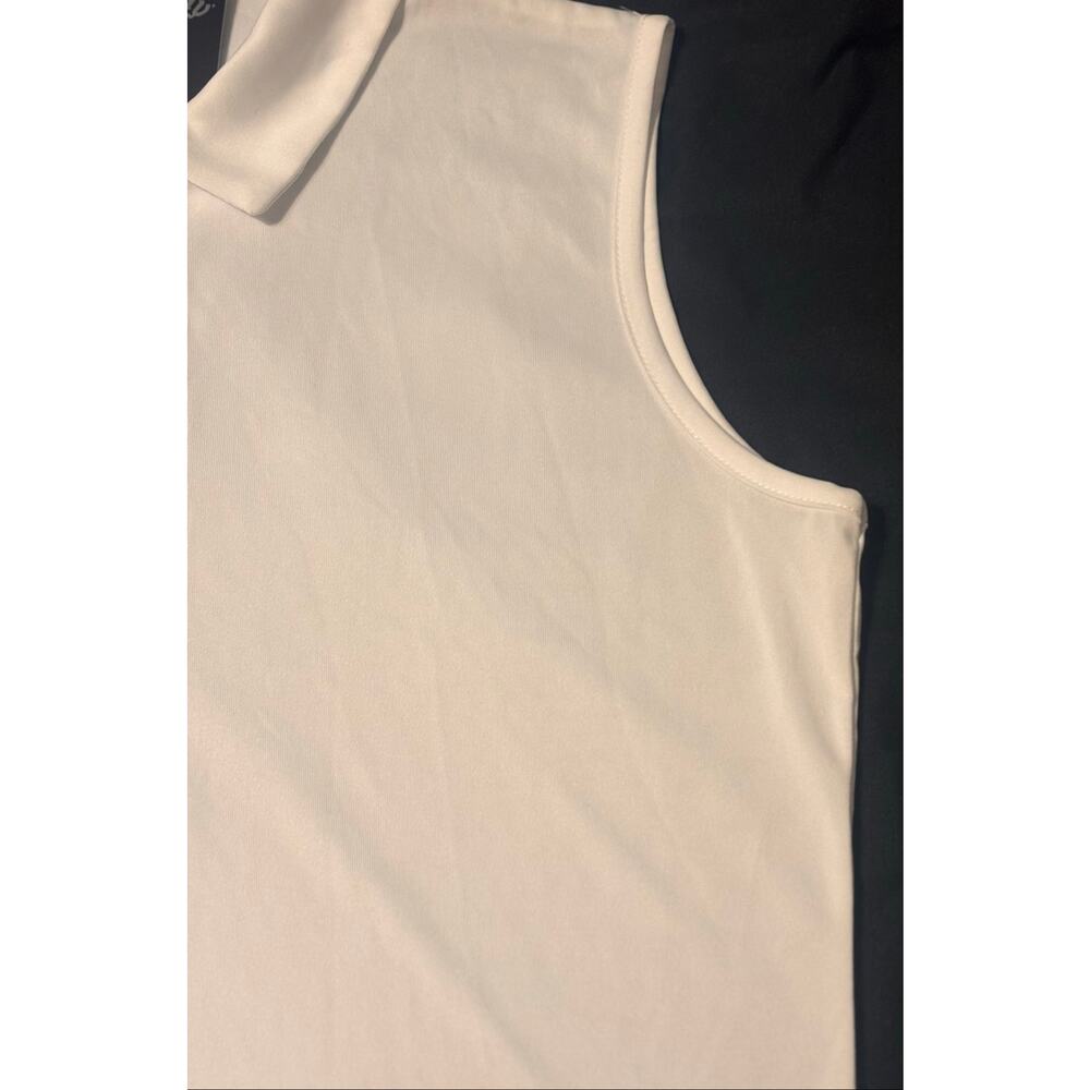 Callaway Opti-Dri Women’s Med Brilliant White Sleeveless Polo Shirt NWTs - Picture 3 of 5